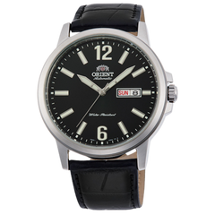 Orient Automatic Black Dial Leather Men's Watch