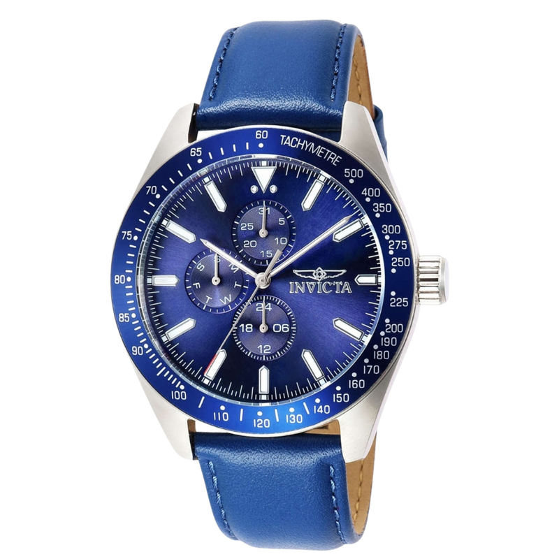 Invicta Aviator Blue Leather Men's Watch