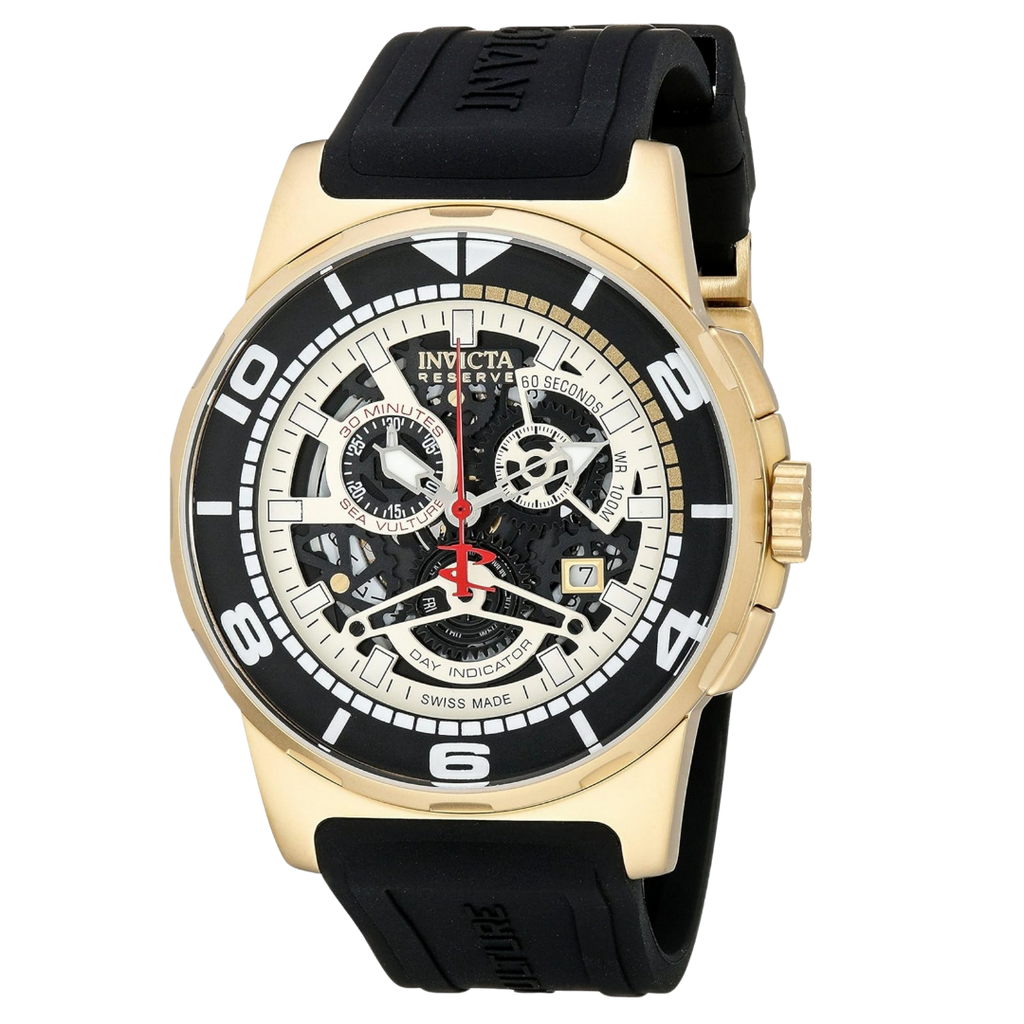 Invicta Reserve Black Silicone Men's Watch