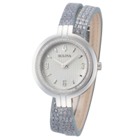 Bulova Raphsody Diamond Gray Leather Women's Watch