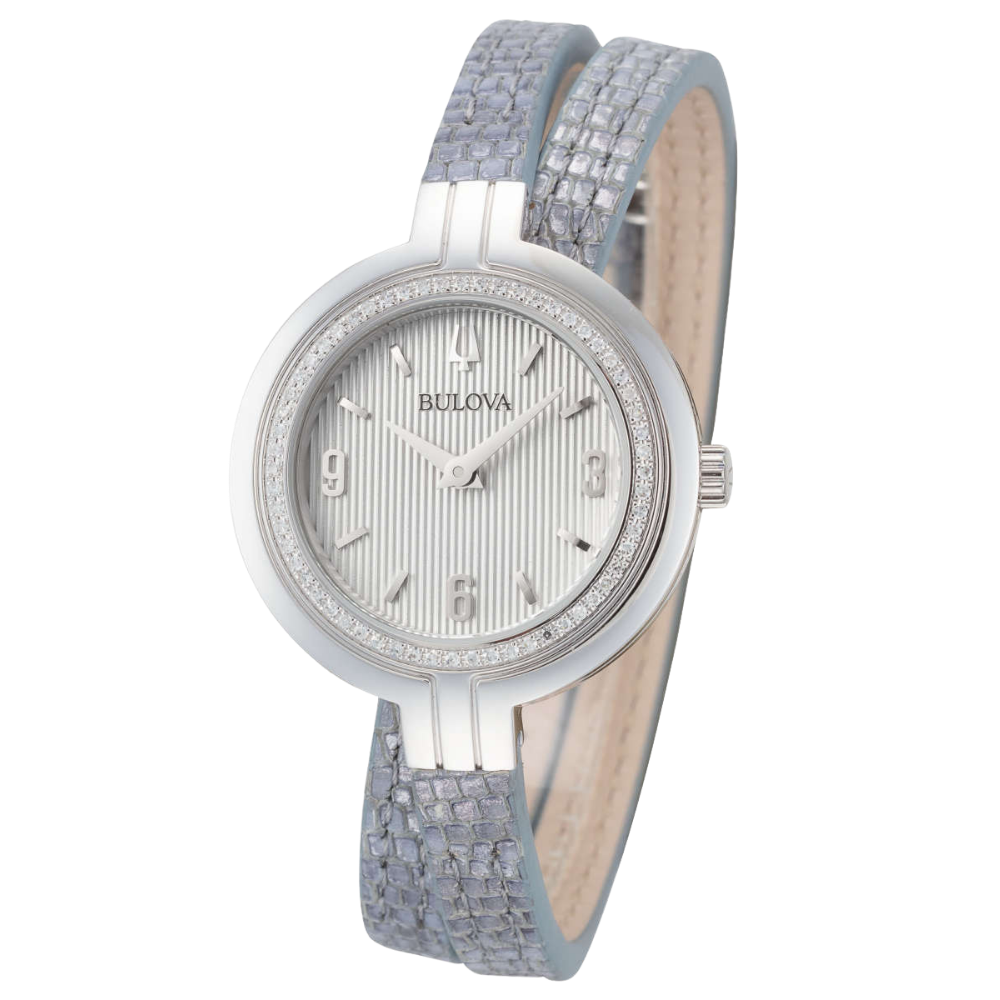Bulova Raphsody Diamond Gray Leather Women's Watch