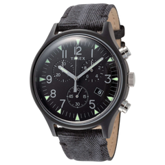Timex MK1 Black Leather Men's Watch