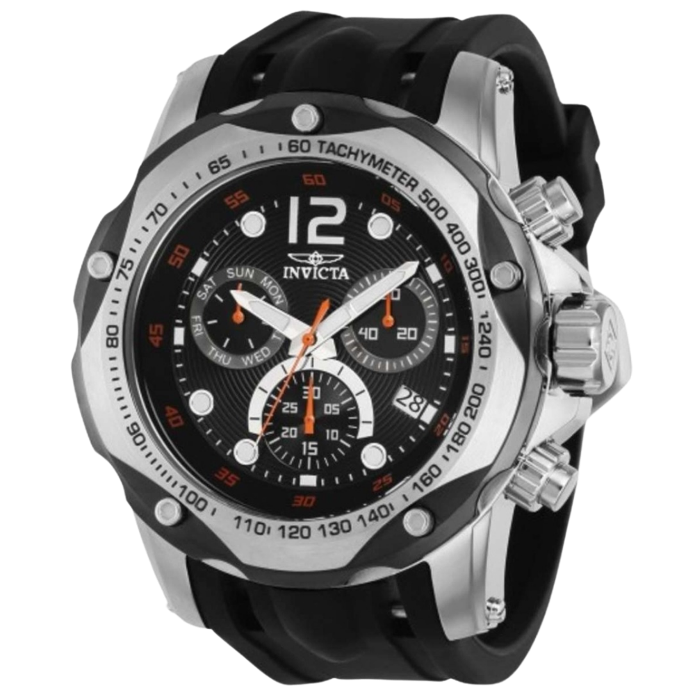 Invicta Speedway Black Silicone Men's Watch