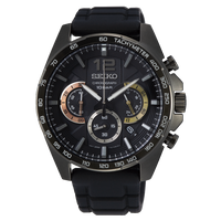 Seiko Conceptual Chronograph Black Silicone Men's Watch