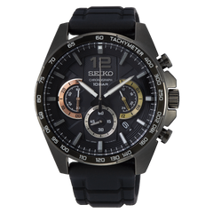 Seiko Conceptual Chronograph Black Silicone Men's Watch