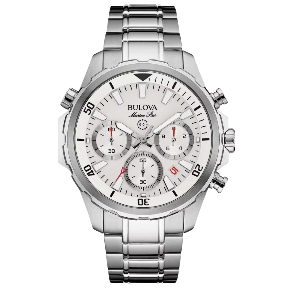 Bulova Marine Star White Dial Stainless Steel Men's Watch