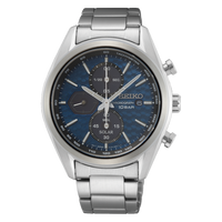 Seiko Chronograph Blue Dial Solar-Powered Men's Watch
