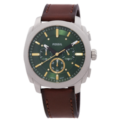 Fossil Machine Green Dial Leather Men's watch