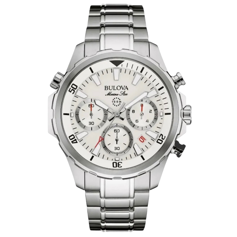 Bulova Marine Star para caballero en acero inoxidable con dial blanco