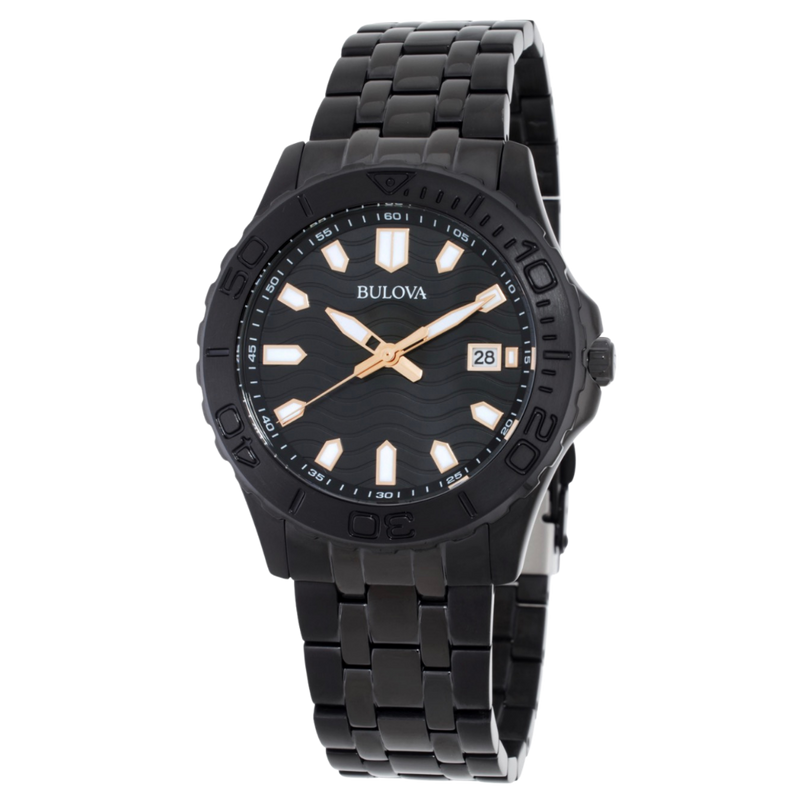 Bulova Sport para caballero en acero inoxidable color negro