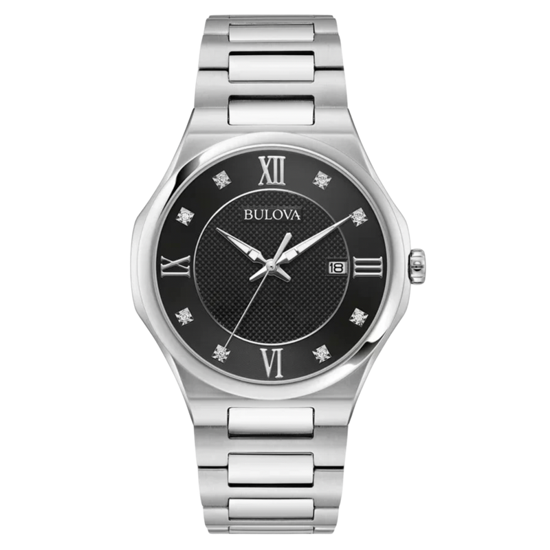 Bulova Diamond para caballero en acero inoxidable