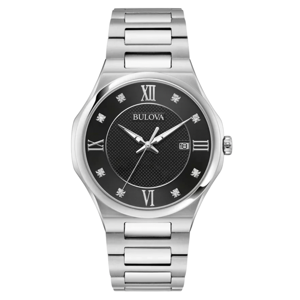 Bulova Diamond para caballero en acero inoxidable