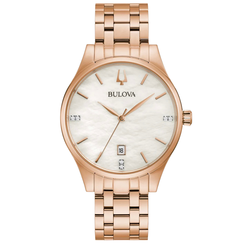 Bulova Classic para dama en acero inoxidable tonalidad oro rosa