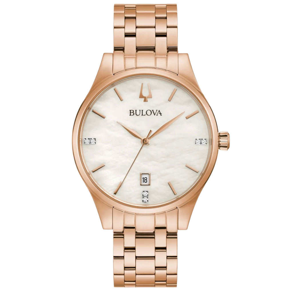 Bulova Classic para dama en acero inoxidable tonalidad oro rosa