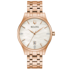 Bulova Classic para dama en acero inoxidable tonalidad oro rosa