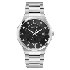 Bulova Diamond para caballero en acero inoxidable