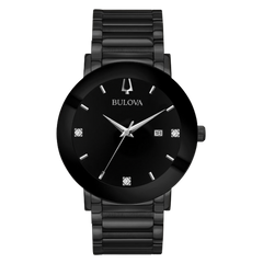 Bulova Modern para caballero en acero inoxidable color negro