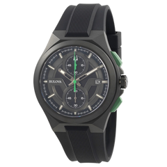 Bulova Maquina para caballero con pulso de silicona negro