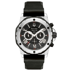 Bulova Marine Star para caballero con pulso de silicona negro