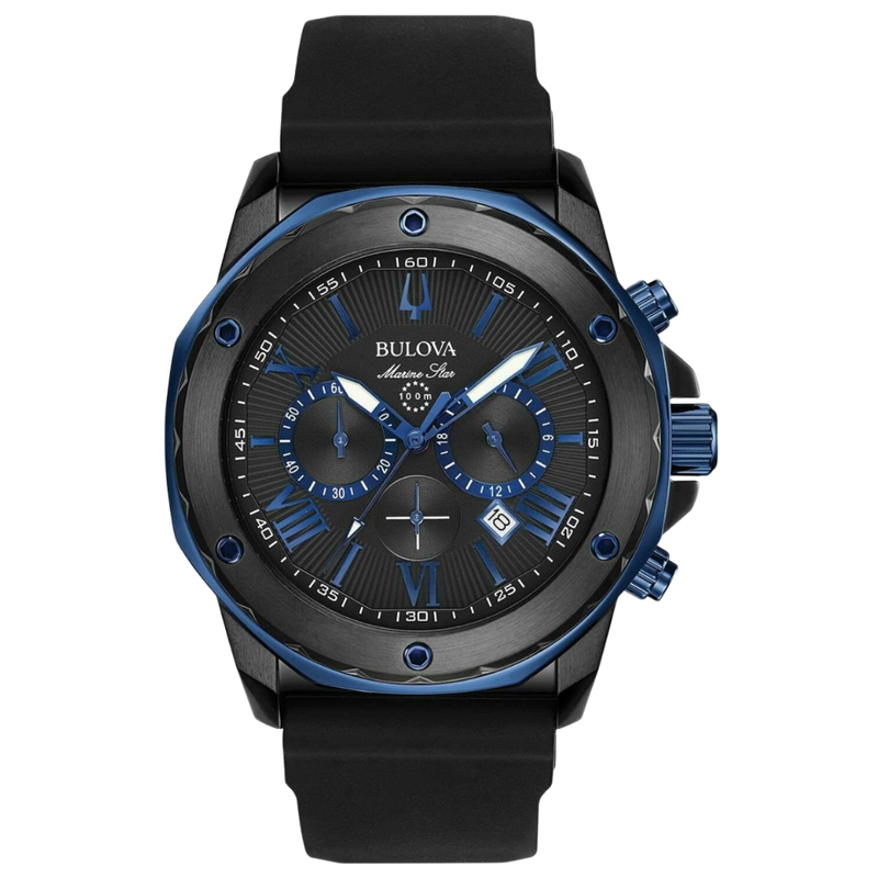 Bulova Marine Star con pulso de silicona negro