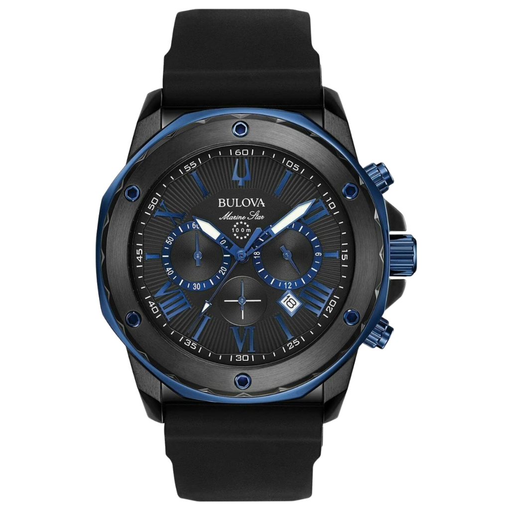 Bulova Marine Star con pulso de silicona negro