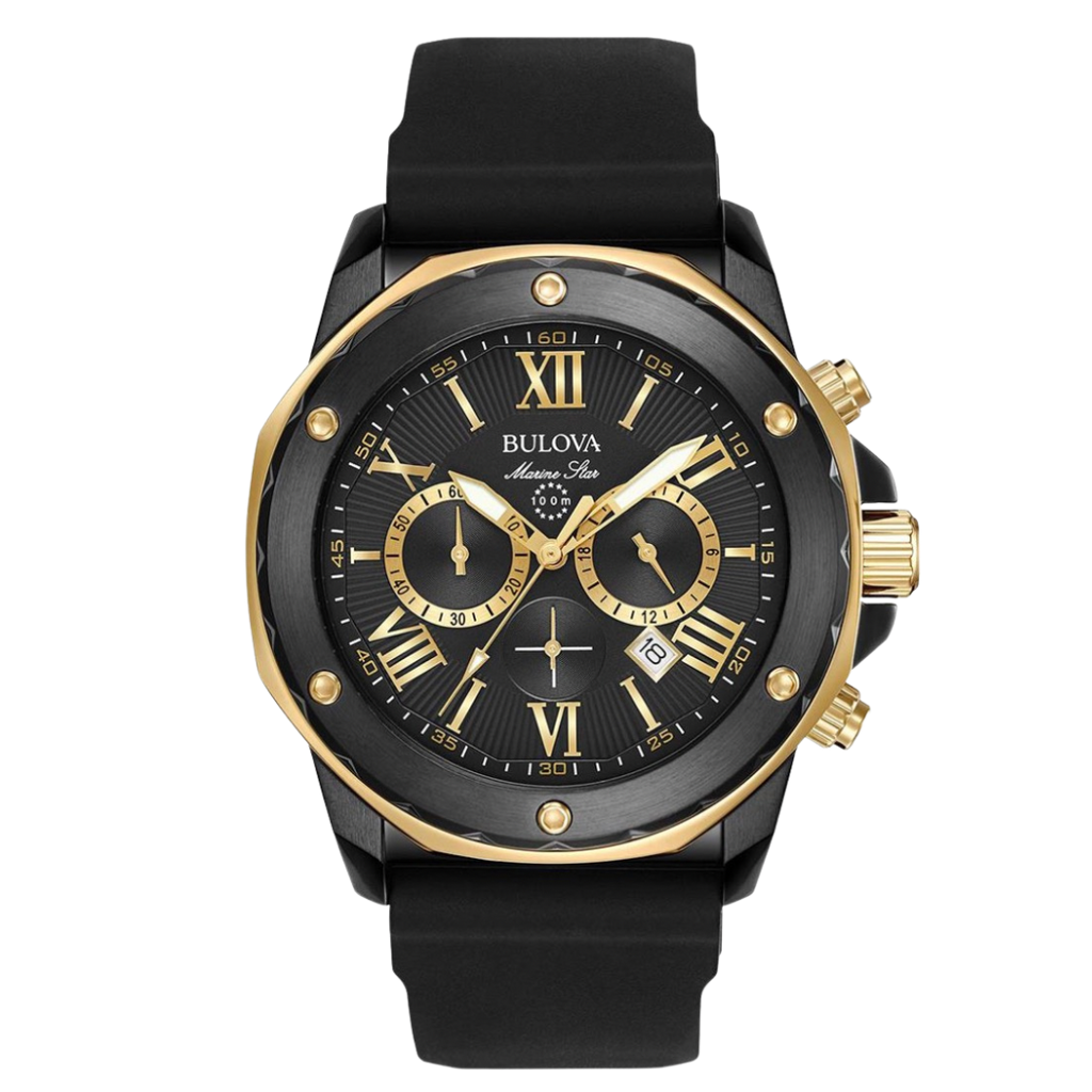 Bulova Marine Star con pulso de cuero negro