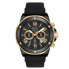 Bulova Marine Star con pulso de cuero negro