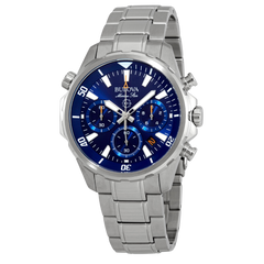 Bulova Marine Star para caballero en acero inoxidable con dial azul