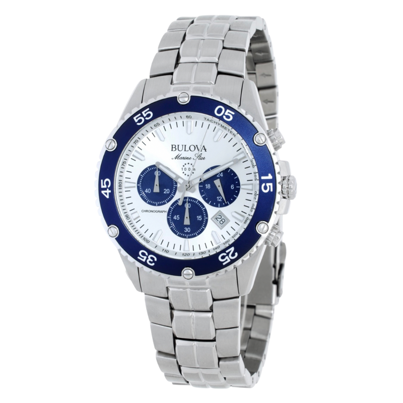 Bulova Marine Star en acero inoxidable con dial blanco