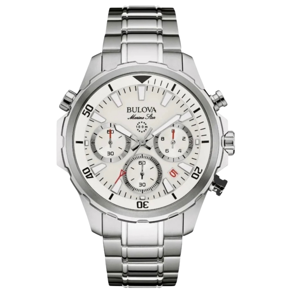 Bulova Marine Star para caballero en acero inoxidable con dial blanco