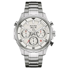 Bulova Marine Star para caballero en acero inoxidable con dial blanco