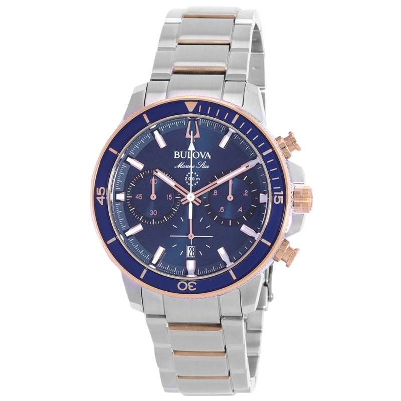 Bulova Marine Star para caballero en acero inoxidable con dial azul