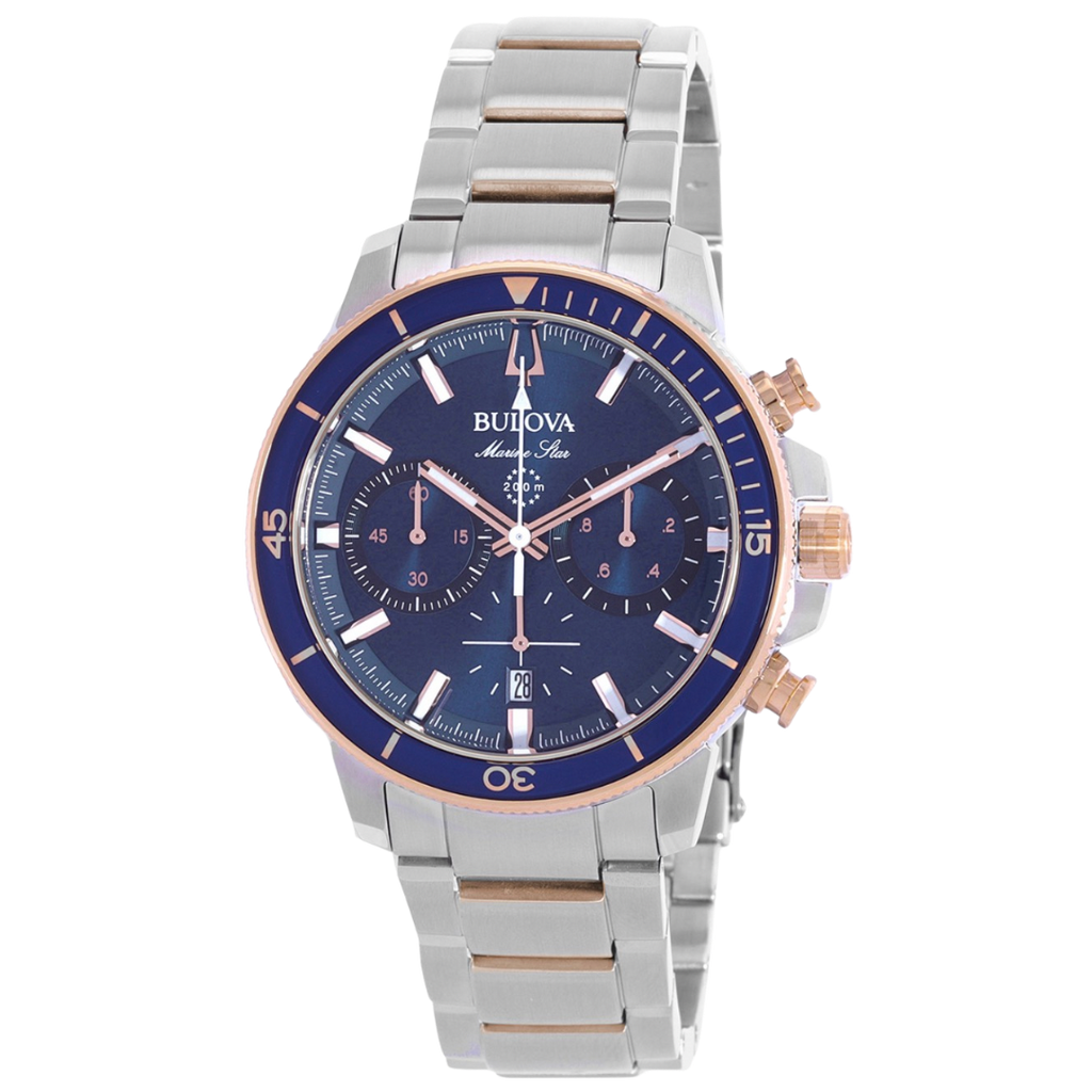 Bulova Marine Star para caballero en acero inoxidable con dial azul