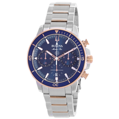 Bulova Marine Star para caballero en acero inoxidable con dial azul