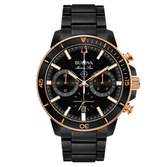Bulova Marine Star para caballero en acero inoxidable color negro