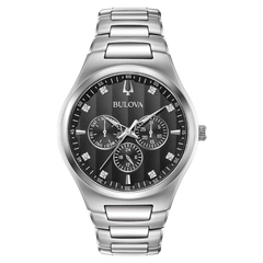Bulova Diamond para caballero en acero inoxidable
