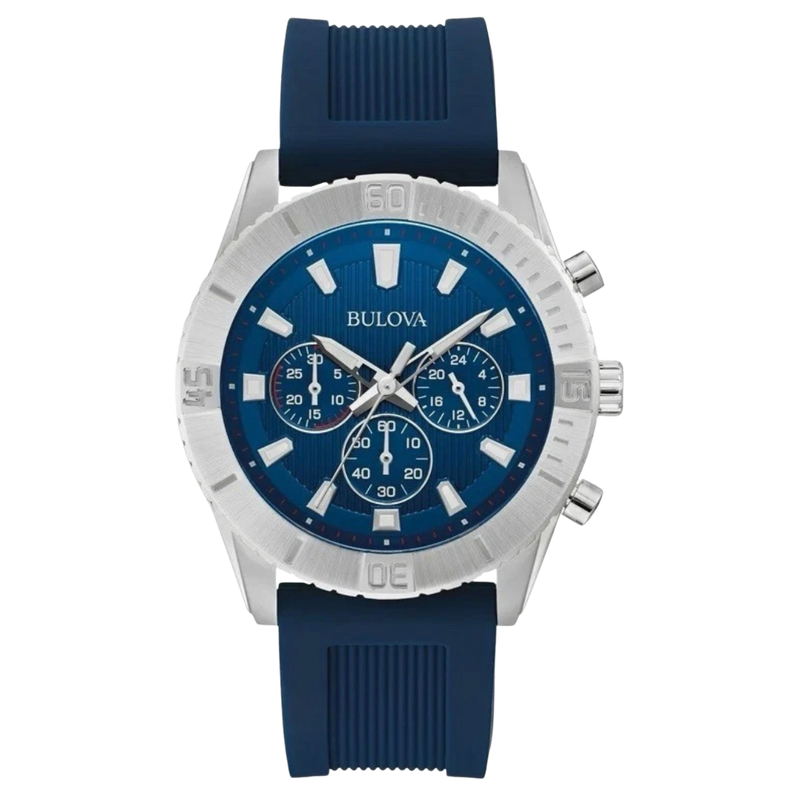 Bulova Wilton para caballero con pulso de silicona azul