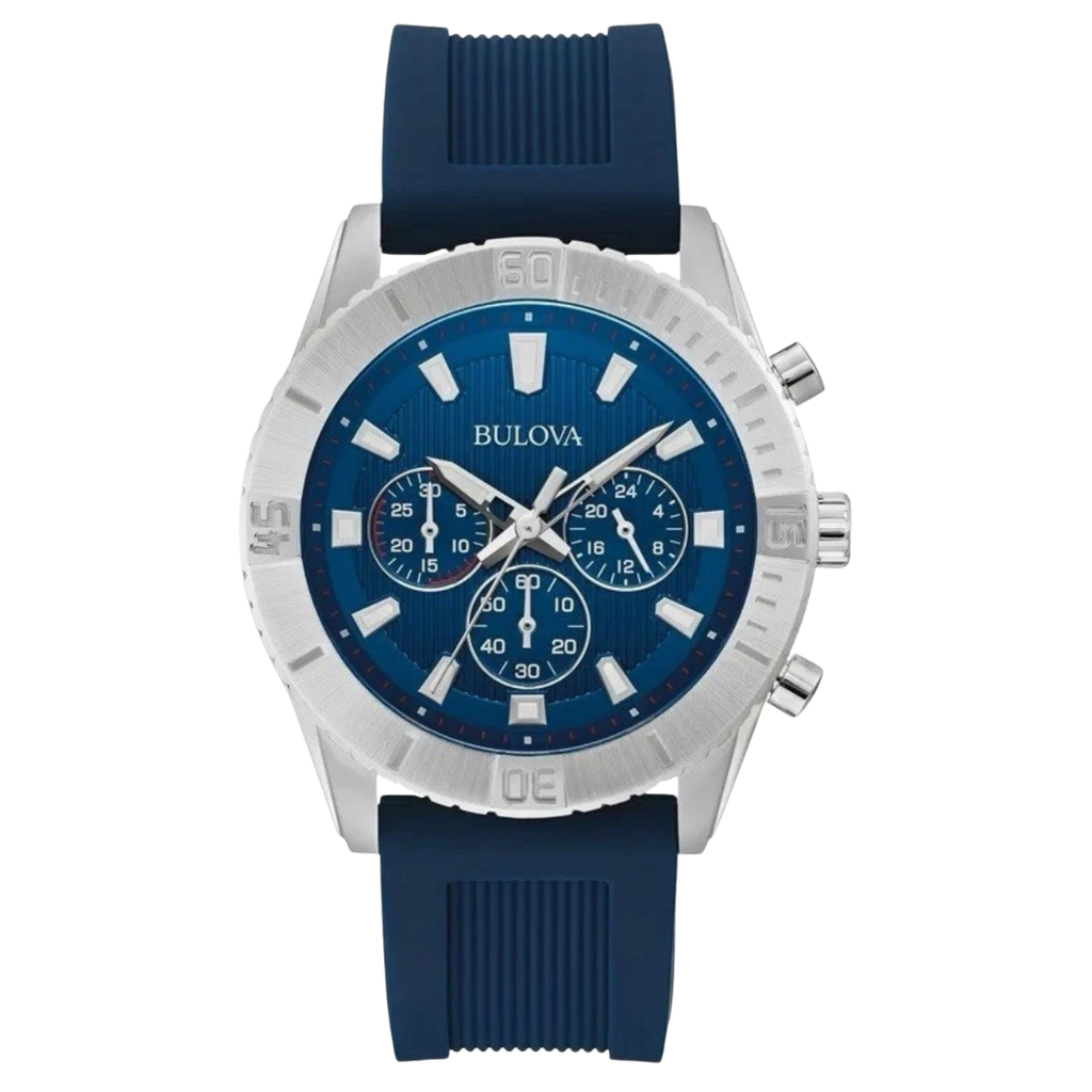 Bulova Wilton para caballero con pulso de silicona azul