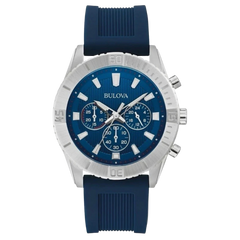 Bulova Wilton para caballero con pulso de silicona azul