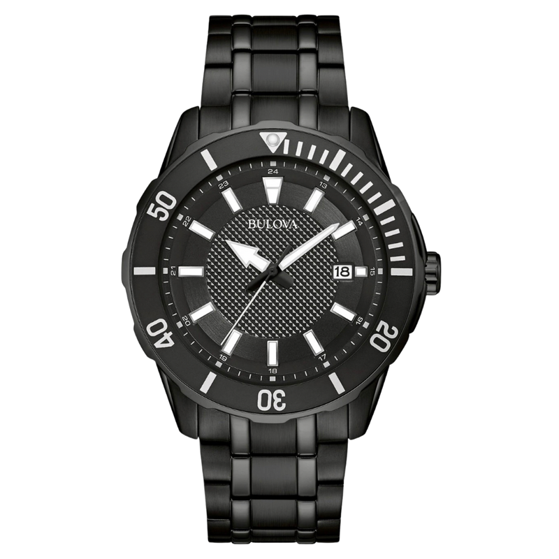 Bulova Classic para caballero en acero inoxidable color negro