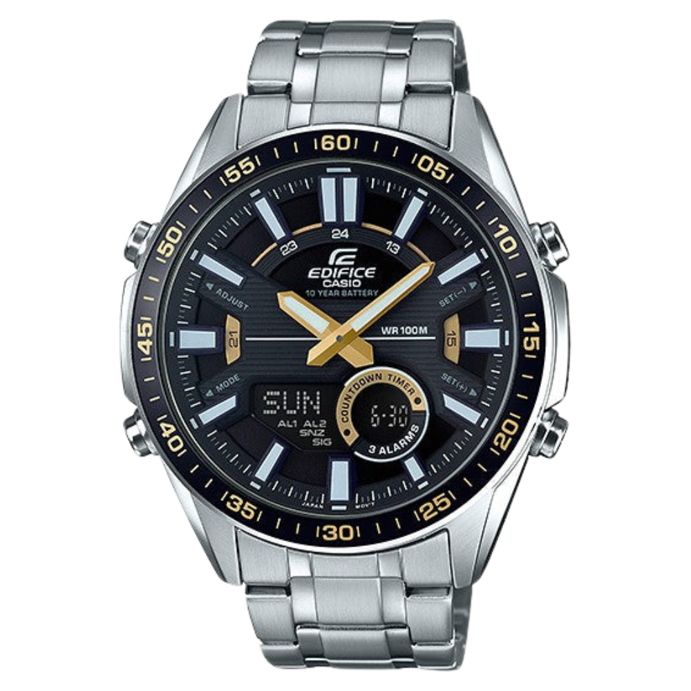 Casio Edifice Black Dial Stainless Steel Men's Watch
