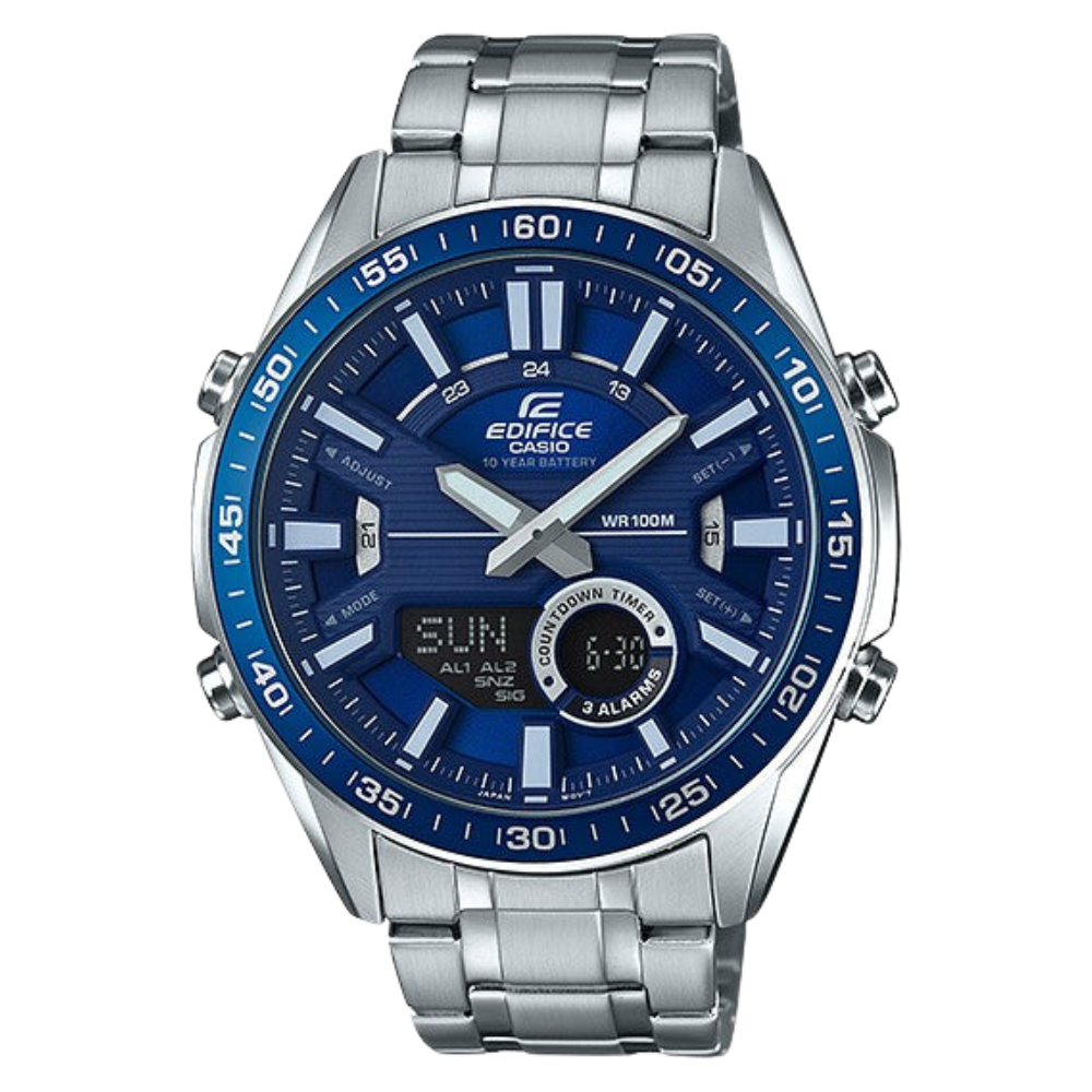 Casio Edifice Blue Dial Stainless Steel Men's Watch