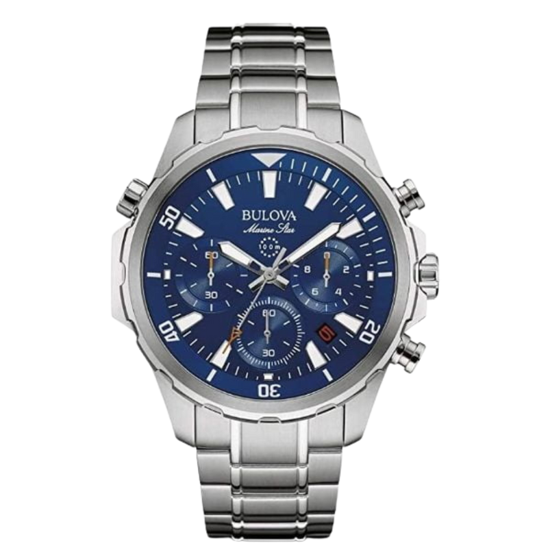 Bulova Marine Star Blue Dial Stainless Steel Men's Watch