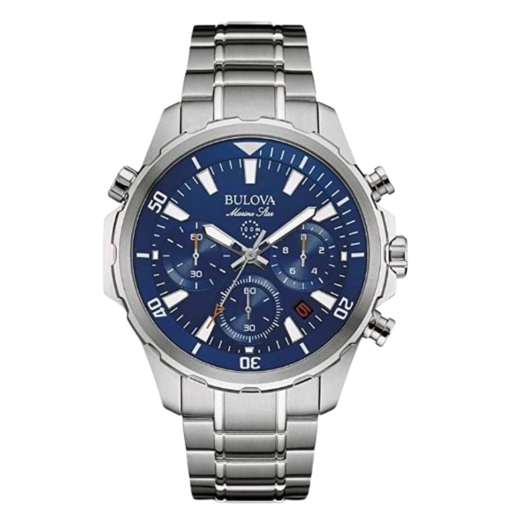 Bulova Marine Star Blue Dial Stainless Steel Men's Watch