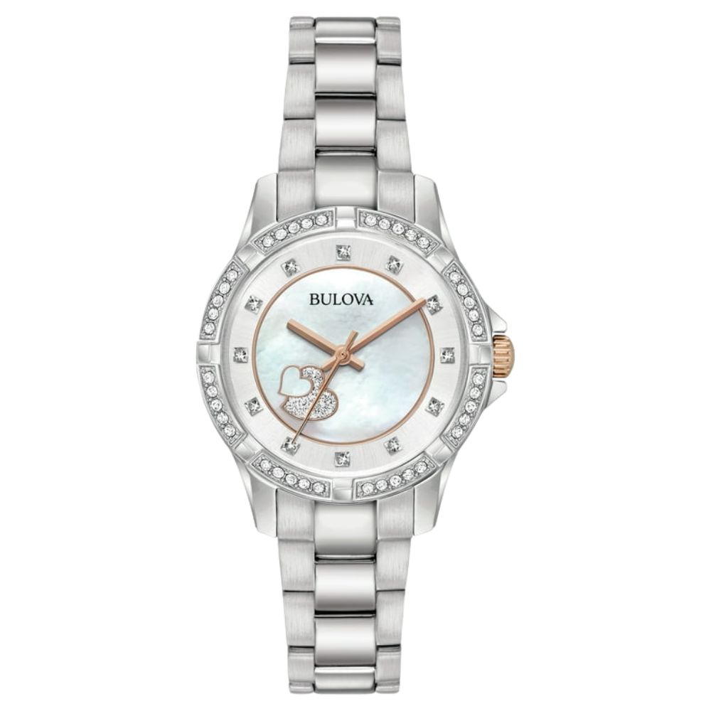 Bulova Crystal Stainless Steel Women's Watch