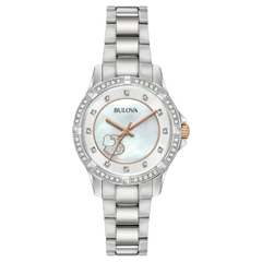 Bulova Crystal Stainless Steel Women's Watch