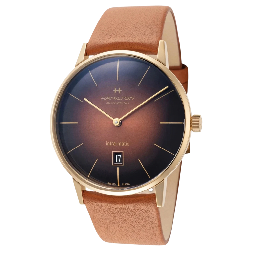 Hamilton American Classic automático con pulso de cuero chocolate