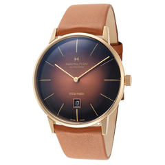 Hamilton American Classic automático con pulso de cuero chocolate