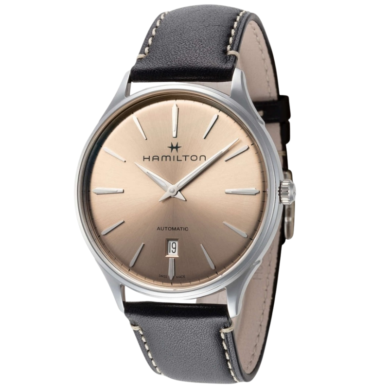 Hamilton Jazzmaster automático con pulso de cuero negro