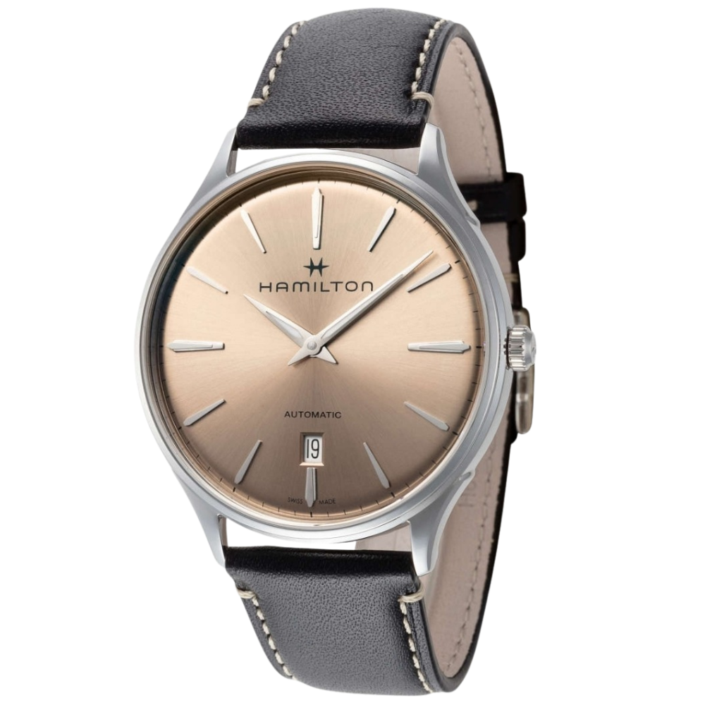 Hamilton Jazzmaster automático con pulso de cuero negro